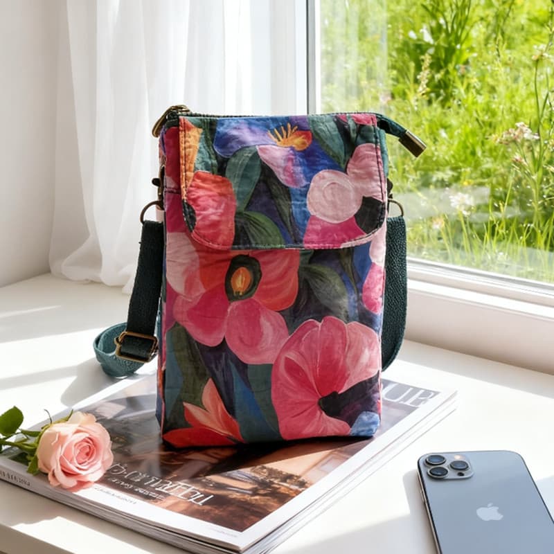 Bolsa mensageiro de ombro bolsa feminina 2026 novo estilo bolsa de pano bolsa para celular artigos diversos de trabalho
