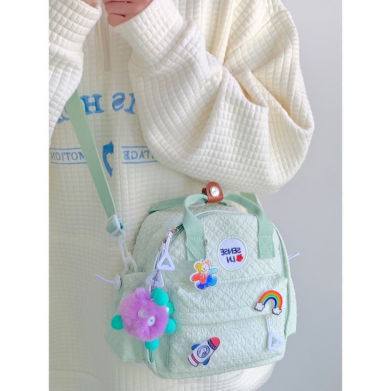 Bonito pequeno fresco saco feminino mensageiro japonês All-Match menina estudante classe bolsa de ombro Casual Mini moch