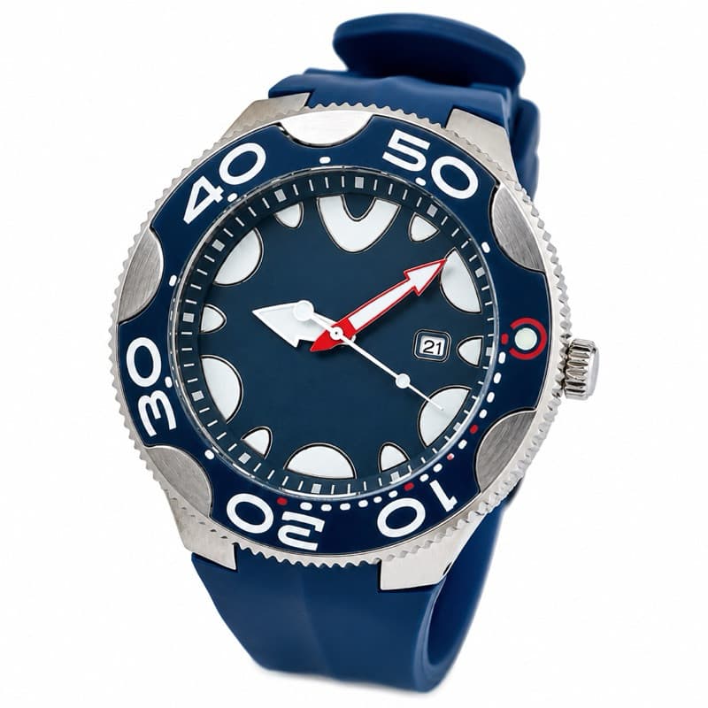 Relógio Masculino Diver Azul Esportivo Luxo. Pulseira Silicone Premium..