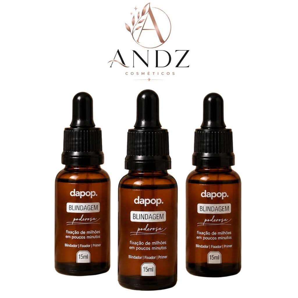 Kit 3 Blindagem Dapop 15ml Primer Fixador Diluidor Maquiagem Longa Duração