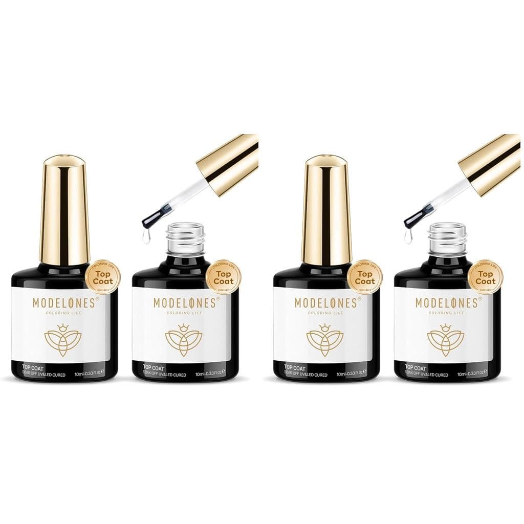 modelones Gel Top Coat, 2 Peças de Top Coat Transparente Brilhante Sem Resíduos, Esmalte em Gel de Inverno, Unhas Acríli