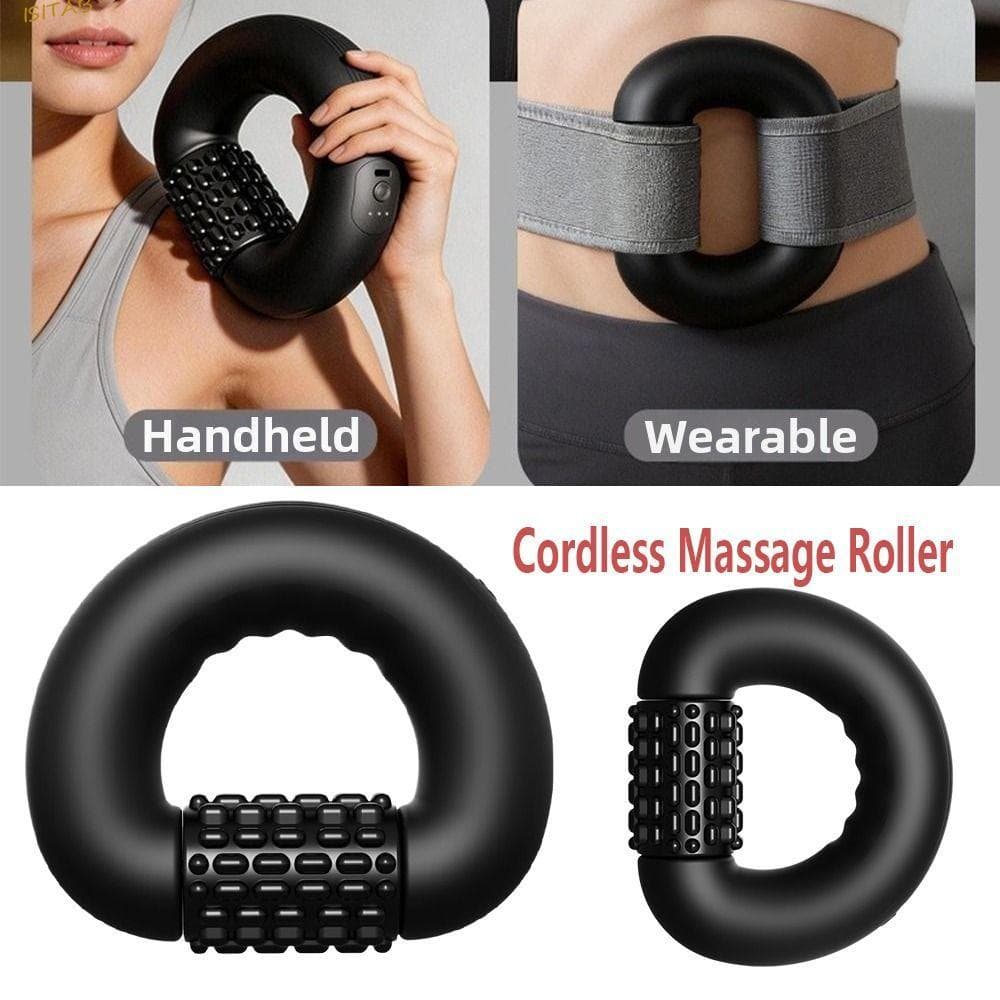 Rolo De Massagem Sem Fio ISITAB , Massageador Muscular Elétrico Recarregável De 3 Velocidades , Portátil