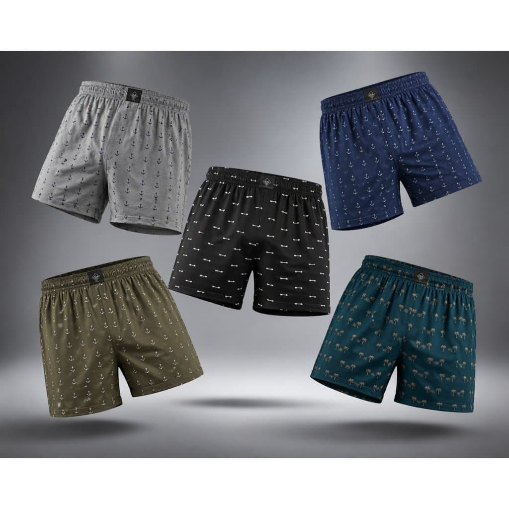 KIT 5 Cueca Samba Canção short de Liganete Estampado
