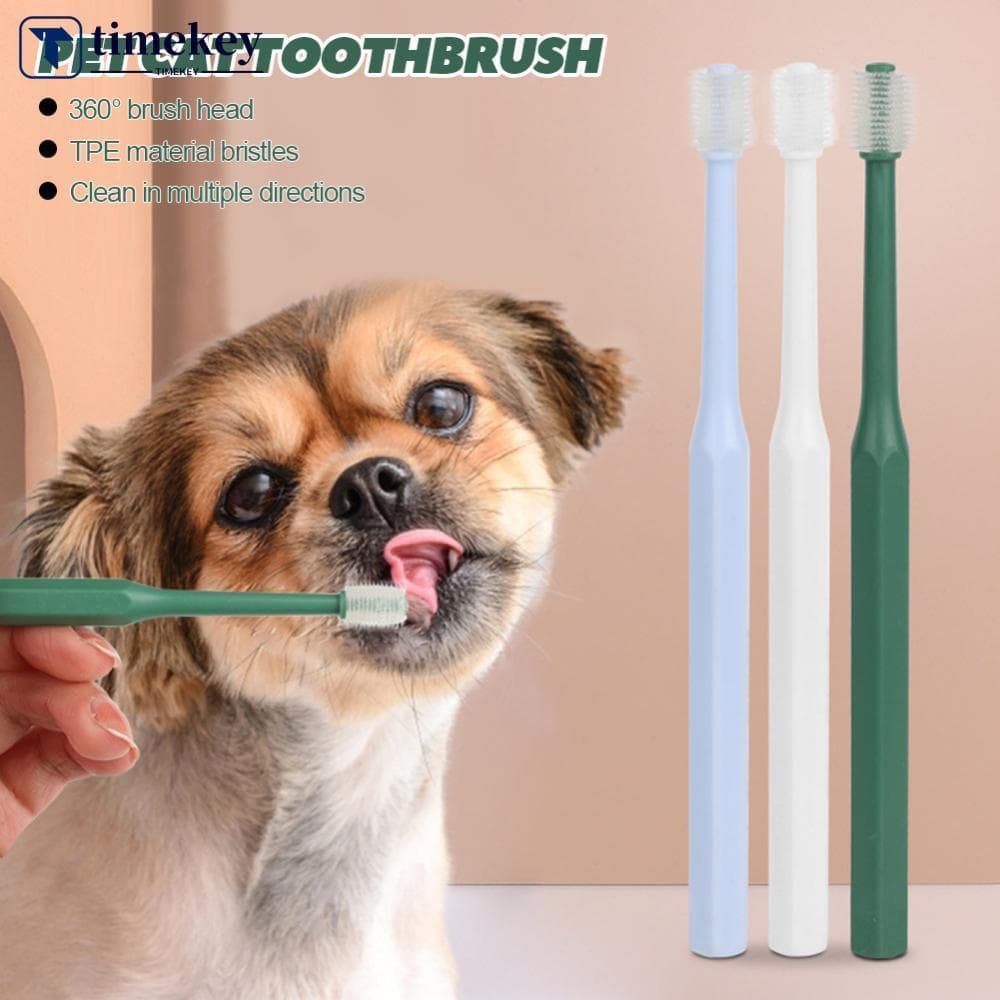 TIMEKEY 360 Pet Escova De Dentes De Limpeza Oral Cão Gato Cuidados Com Os Super Macia Cerdas De Náilon Ferramenta De F2N
