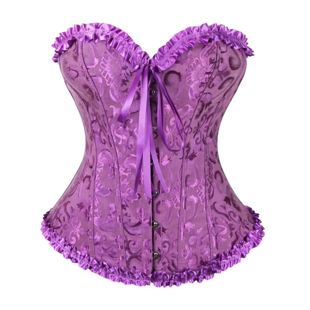 Espartilho Corpete Corset Floral Cinta Modela Afina Cintura