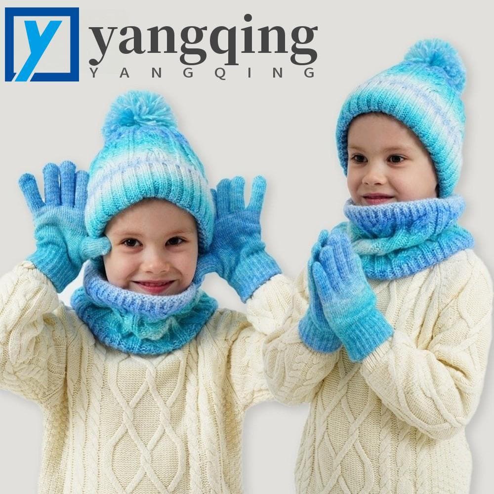 Conjunto De Luvas E Cachecol Para Bebê YANGQING , Chapéu De Malha Engrossado Com Orelhas Quentes , Infantil Manter O Cal