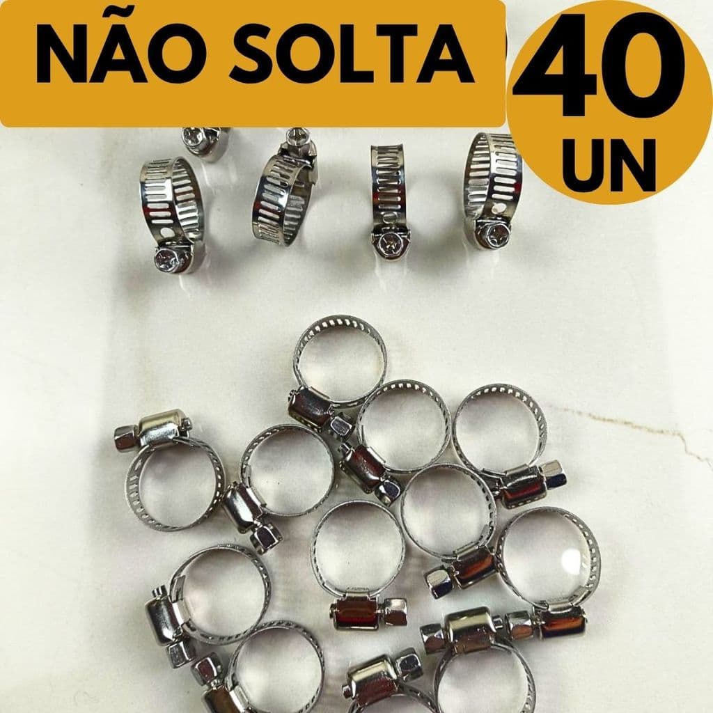 Abraçadeira Inox Vazado Parafuso 13-19mm Para Oficina e Elétrica Carro Moto Jardim Obra Manutenção