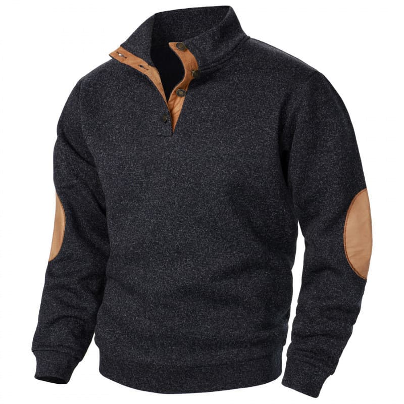 Novos homens gola alta moletom jaqueta masculina de malha costura conjunta Casual Jacquard Cardigan moletom