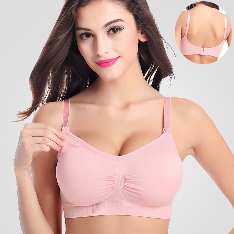 Novo estilo mulheres grávidas sem fio fivela frontal tamanho grande sutiã de enfermagem amamentação ajustável Push-up su