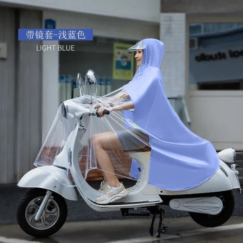 2026 Novo produto Capa de chuva para veículo elétrico Mãe Criança Pai-Filho Adulto Motocicleta Transparente Corpo Inteir