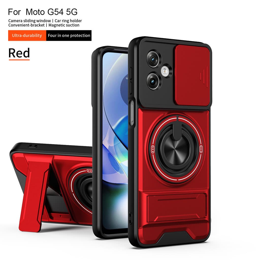 Capa Magnética À Prova De Choque Para Motorola G54 Power G55 G56 G53 G64 5G G13 G23 4G De Telefone Com Suporte Câmera