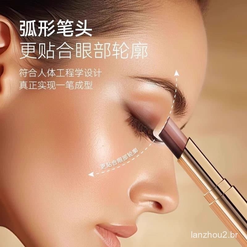 Bastão de sombra para os olhos em três cores, com efeito de gradiente em uma única aplicação, adequado para iniciantes,
