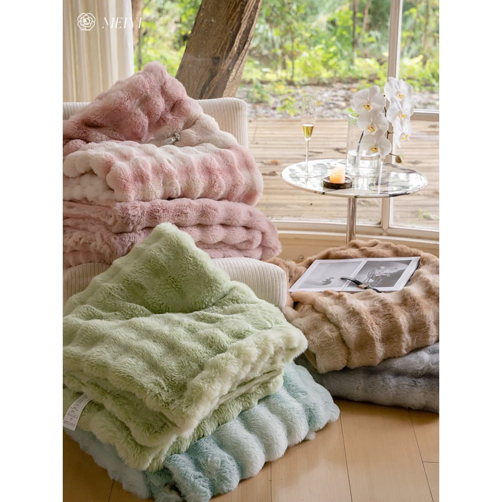 Meiyi têxteis para casa inverno novo estilo cobertor de cochilo Setu cobertor leite velo cor gradiente capa de sofá cobe
