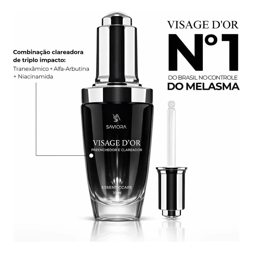 Sérum Facial Visage Dor Melasma Clareador Fortalecedor Com Ácido Hialurônico Puro E Minerais Para Hidratação