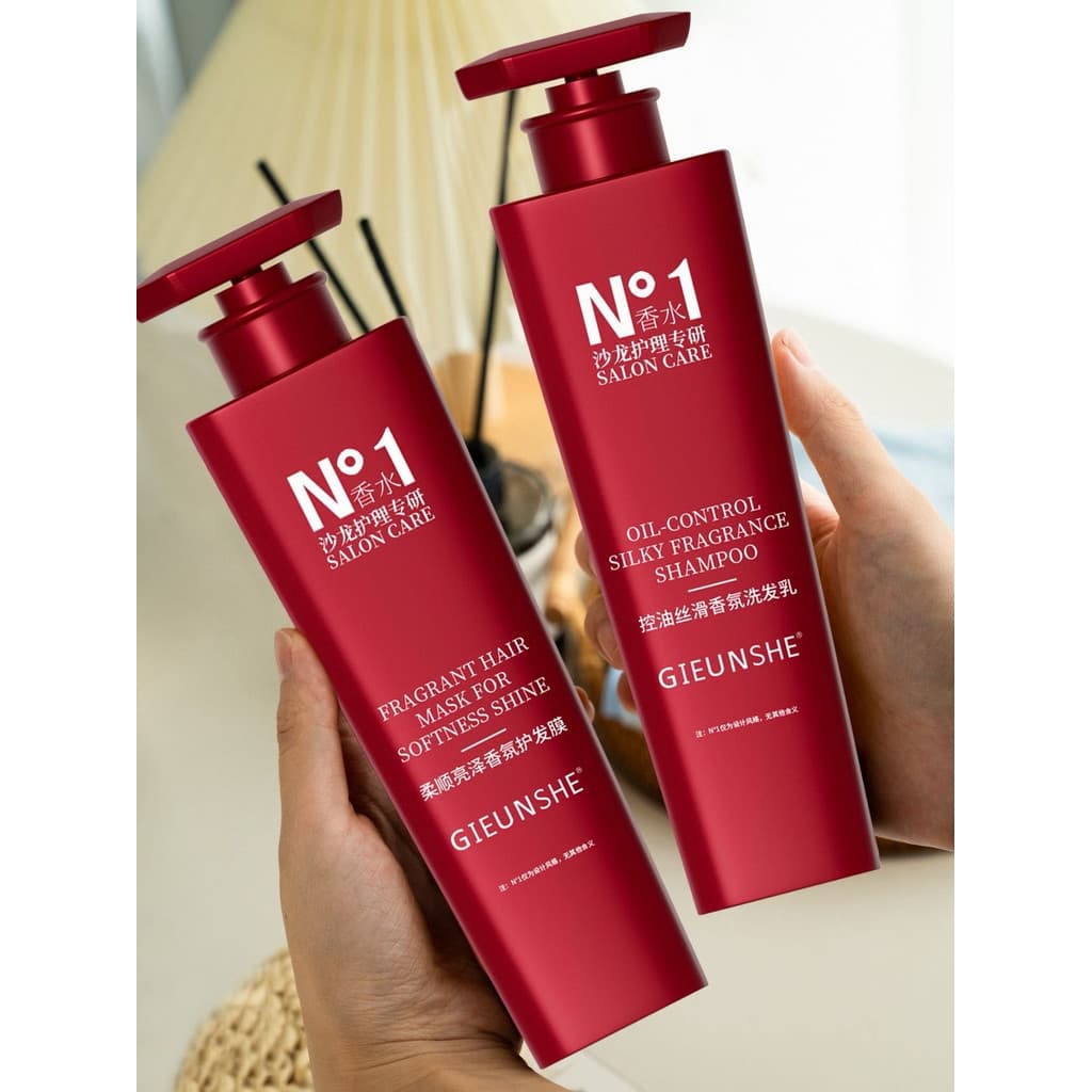 3 garrafas frete grátis!Controle de óleo Shampoo fofo reparação suavizante máscara de cabelo conjunto de lavagem de frag