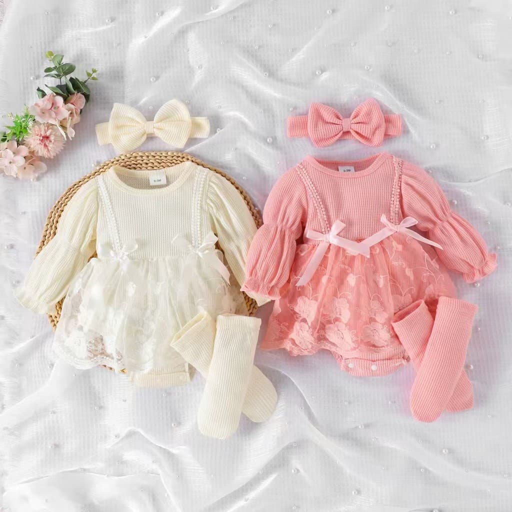 Roupas Infantis Outono Novo Vestido Para Meninas Cor Sólida Listrada Manga Comprida Saia De Malha