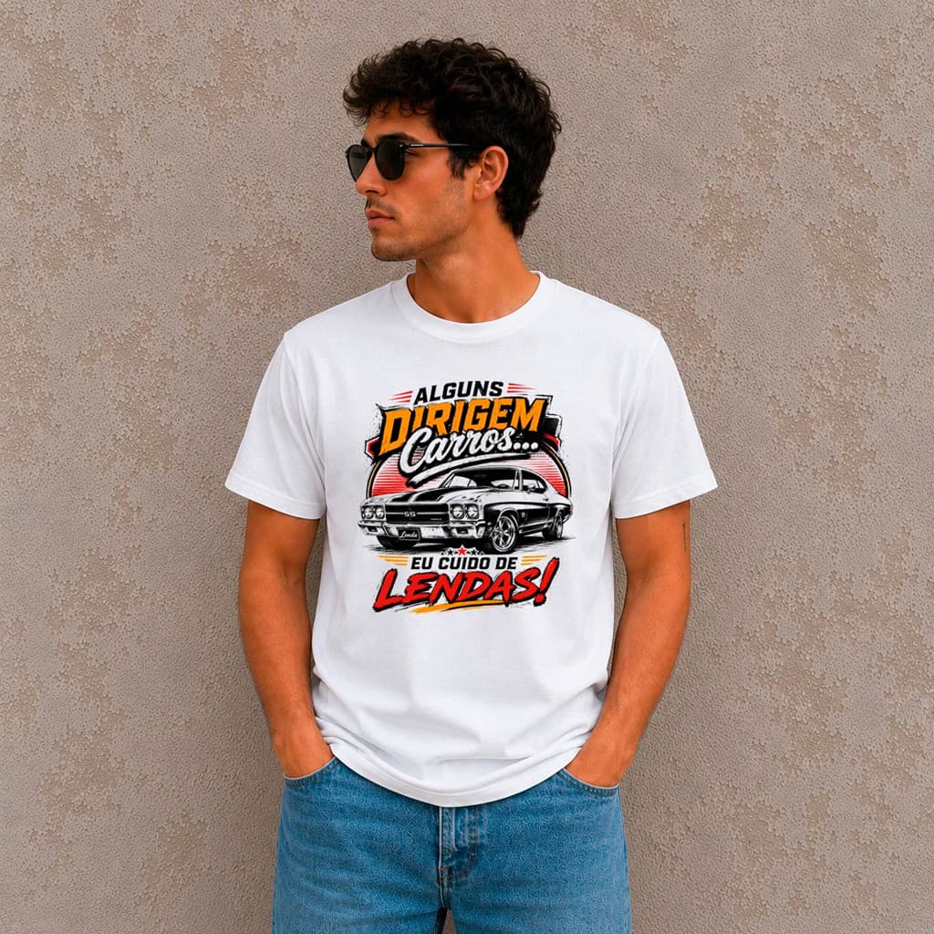 Camiseta Carros Antigos Alguns Dirigem Carros Eu Cuido de Lendas | Camisa Masculina Car Colecionador