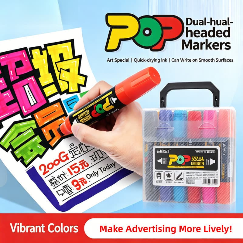 Poke pode adicionar tinta POP marcador caneta ponta dupla pintado à mão cartaz/Graffiti dedicado