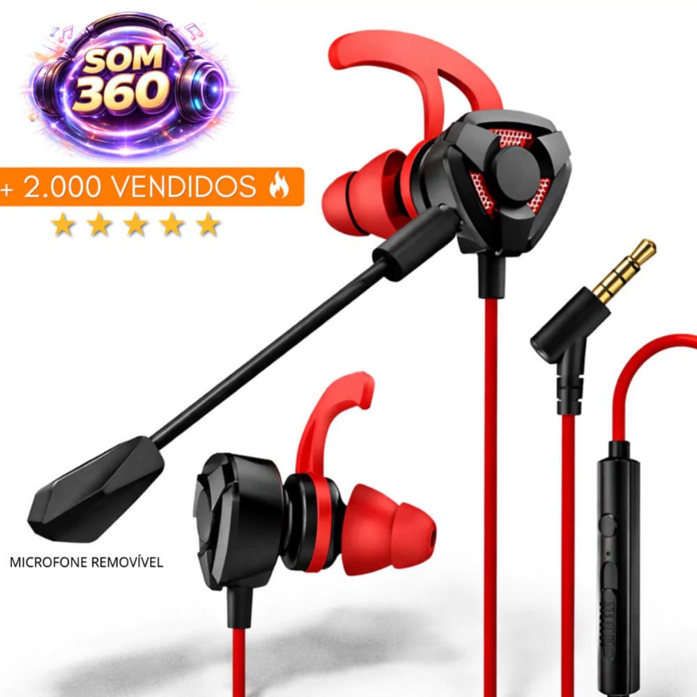 Headset Gamer com Microfone P2 Surround Estéreo Free Fire PUBG COD PC  Xbox Celular