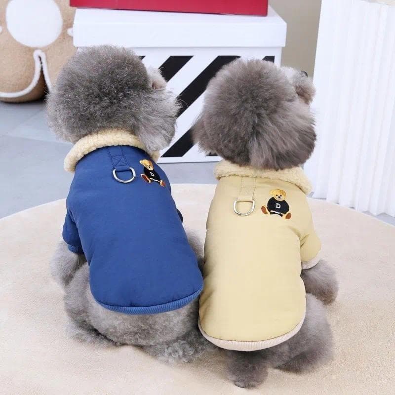 Roupa de Inverno para Cães de Estimação, Jaqueta Acolchoada de Algodão para Filhotes Teddy.