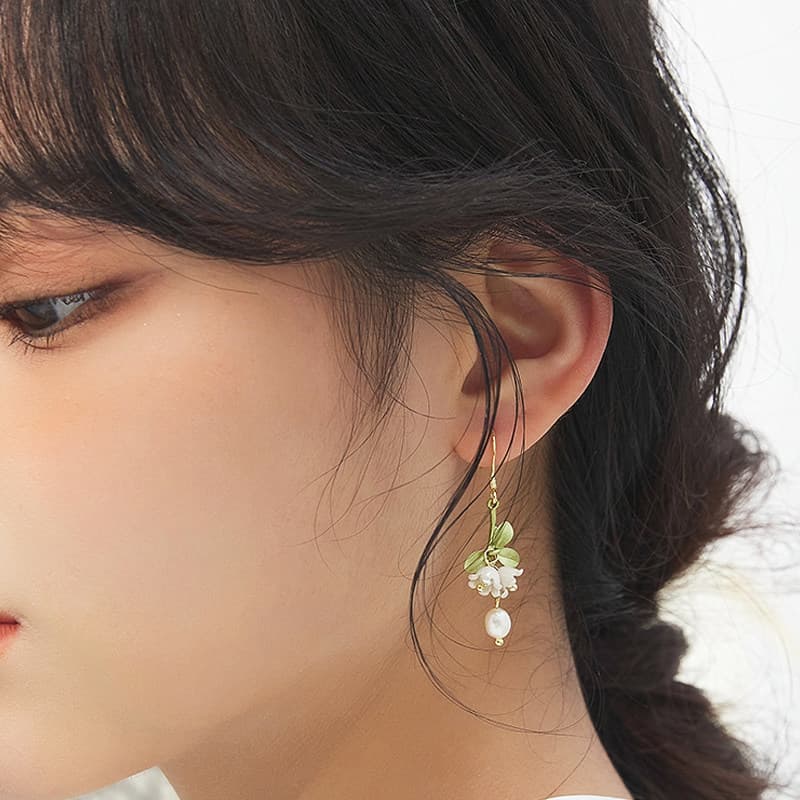 brinco de pressao feminino brinco de pressão S925 prata esterlina feminina borla estilo frio pequeno lírio fresco do va