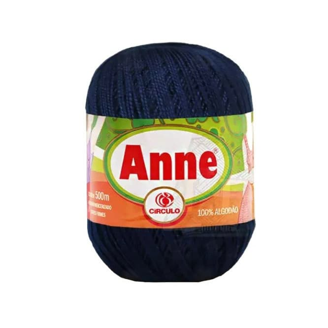 Linha Círculo Anne 500m Cor 2856 Anil Profundo Barbante Crochê Tricô