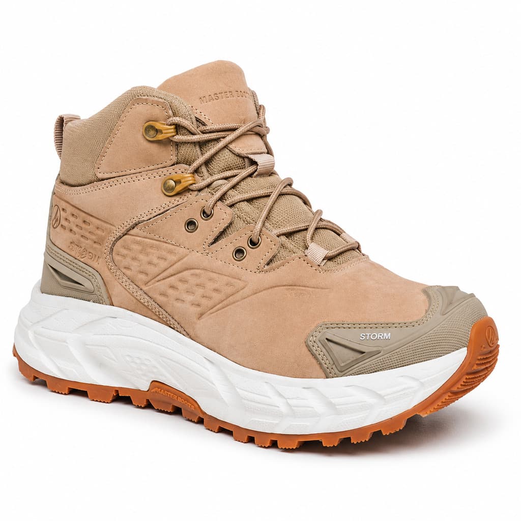 Bota Tênis Adventure Masculino Couro Legítimo Trilha Leve Palmilha Gel Solado EVA Coturno Areia