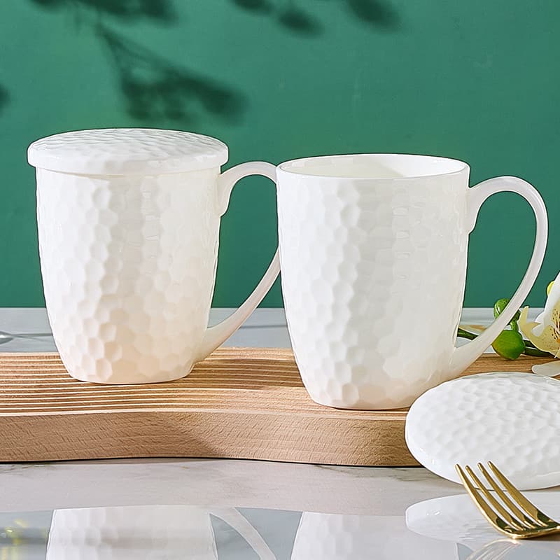 Copo de água de osso branco puro, copo de água doméstico de cerâmica para beber chá, nova caneca de escritório para home