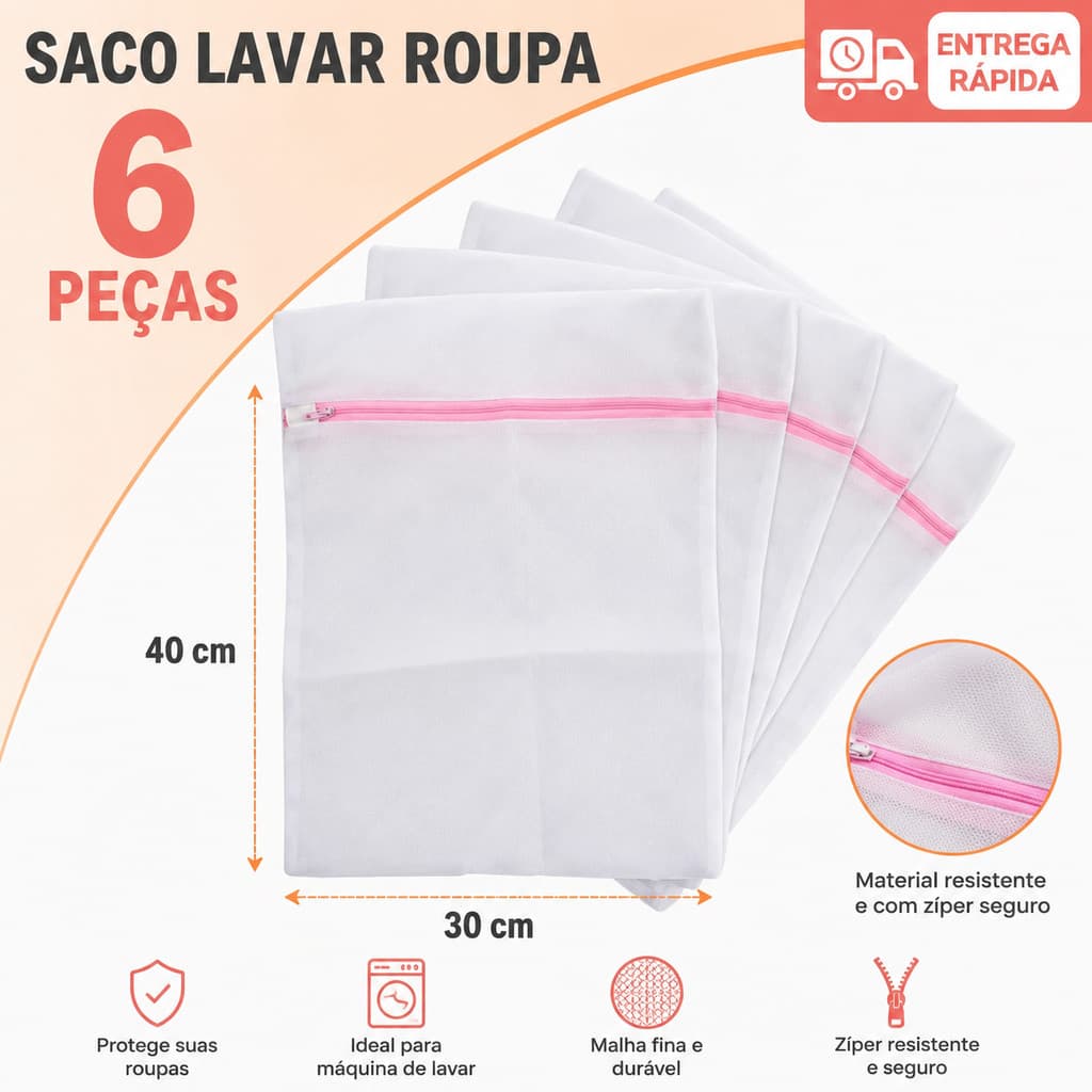 Kit Saco Lavar Roupa Para Lavadora Maquina Tanquinho Roupa Delicada Intima tênis "Envio Imediato"