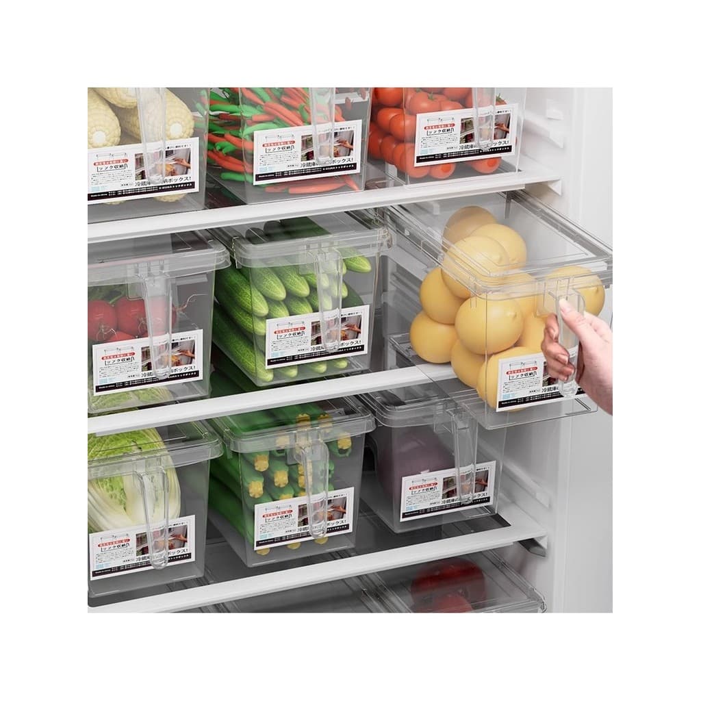 Grande capacidade caixa de armazenamento de geladeira tipo gaveta transparente com tampa cozinha ovos legumes frutas ali