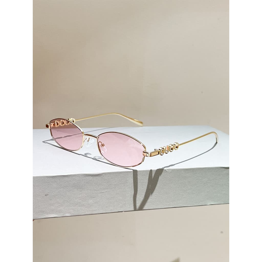 Estilo celebridade moda única armação Oval óculos de sol francês masculino feminino mesmo estilo Metal Retro óculos de s
