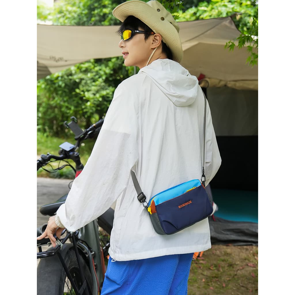 Dopamina contraste cor saco do mensageiro masculino leve lazer ao ar livre pequeno quadrado saco 2026 verão novo estilo