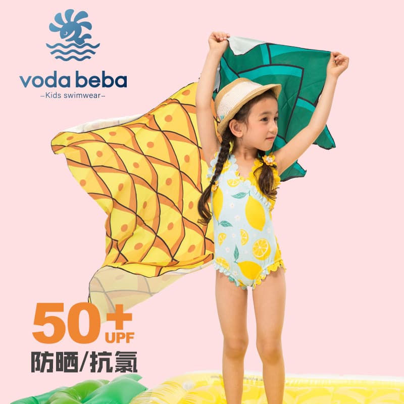 Voda Beba maiô infantil meninas bonito limão princesa crianças médias maiô de uma peça maiô do bebê