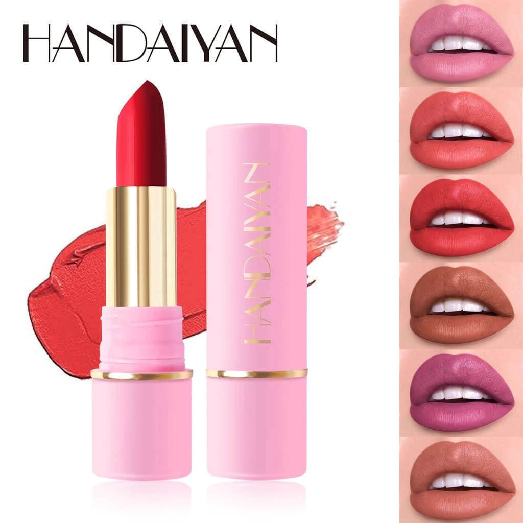 Batom matte, batom de beleza, cor mágica, batom permanente de longa duração.