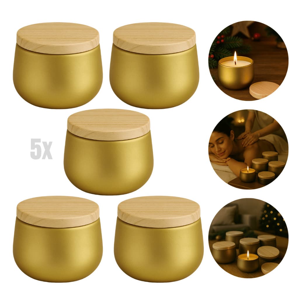 Lata Dourada Premium para Velas Artesanais, Lembrancinhas e Presentes – 120ml