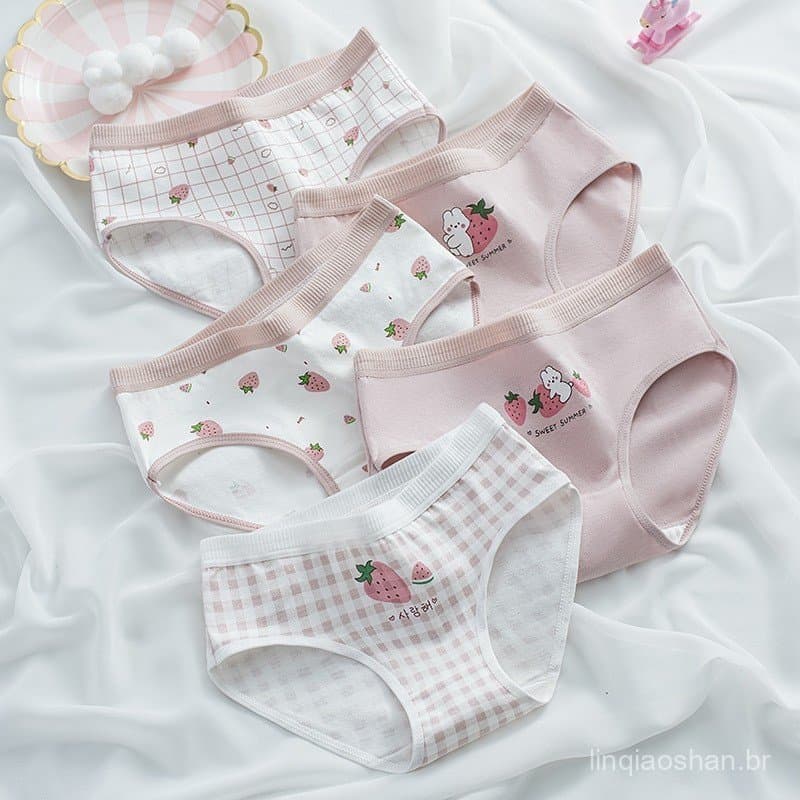 5 peças de roupa íntima infantil de algodão macio e respirável NDUM