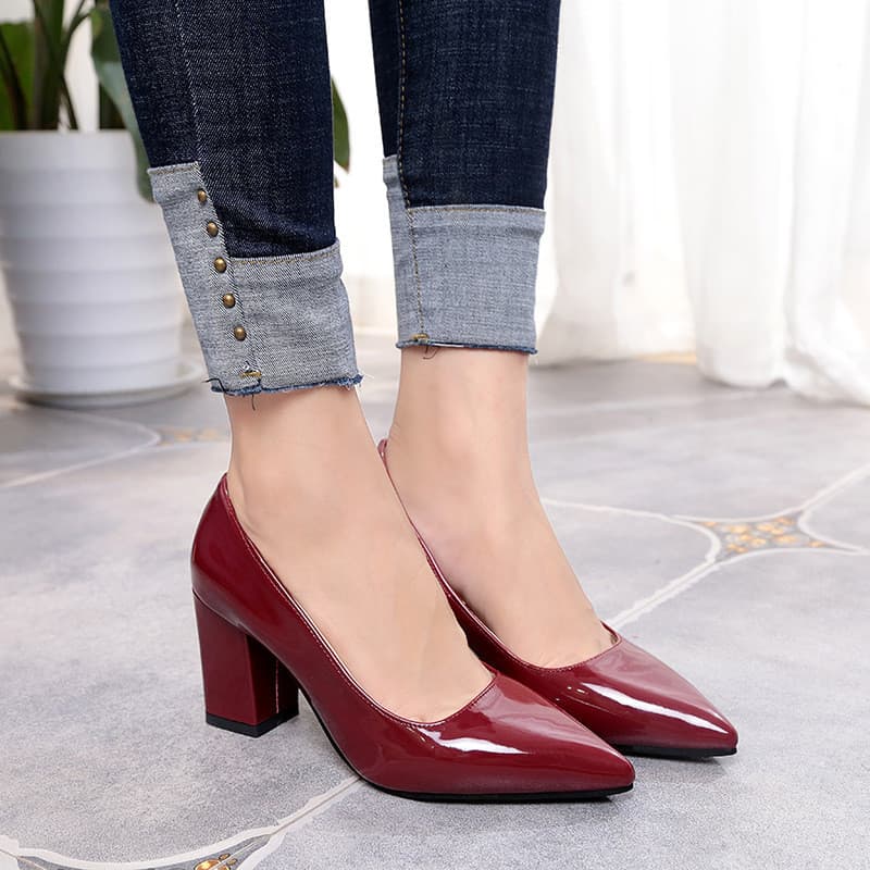 2019 Sapatos Femininos De Salto Alto Tamanho Grande 43 De Couro