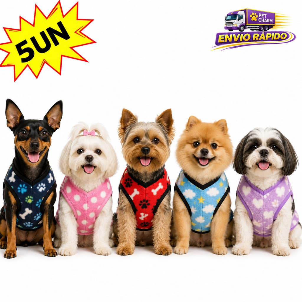 Kit 5 Roupinha N3 Para Cachorro Pequeno Porte Roupa Pet Frio