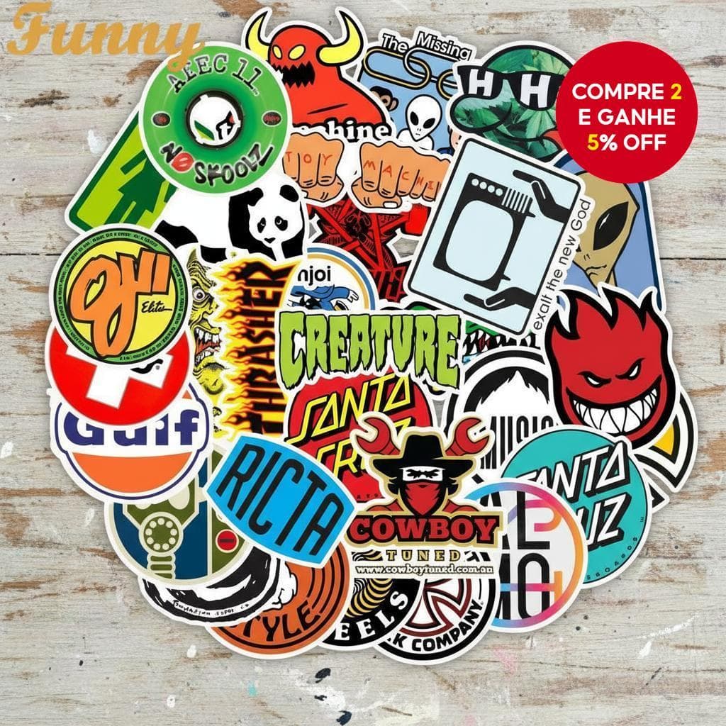 50PCS Adesivos de Marca de Skate - Adesivos de Vinil à Prova d'Água para Laptop, Telefone e Skate