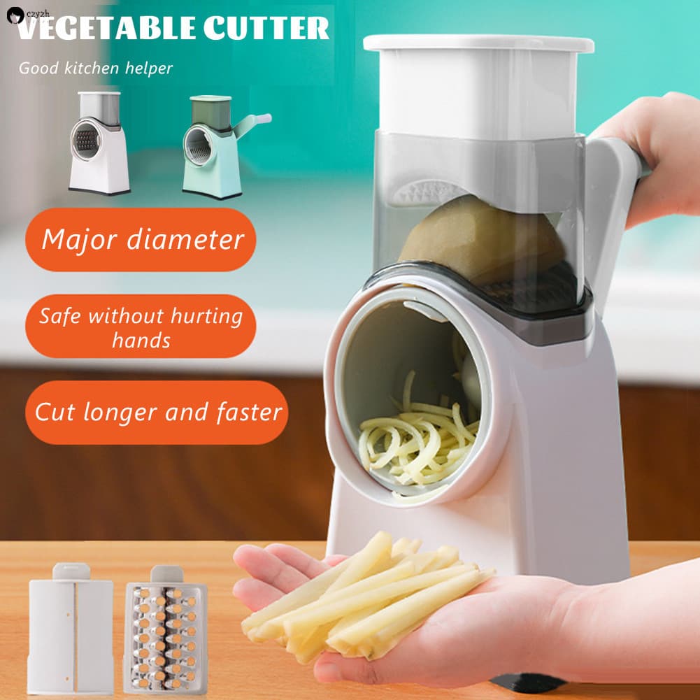 Ralador De Vegetais Rotativo Multiuso Queijo Multifuncional Com 3 Cortadores De Suprimentos De Corte De Cozinha
