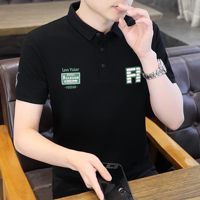 2024 verão novo estilo high-End camisa polo lapela de alta qualidade moda respirável masculino de manga curta na moda Lo