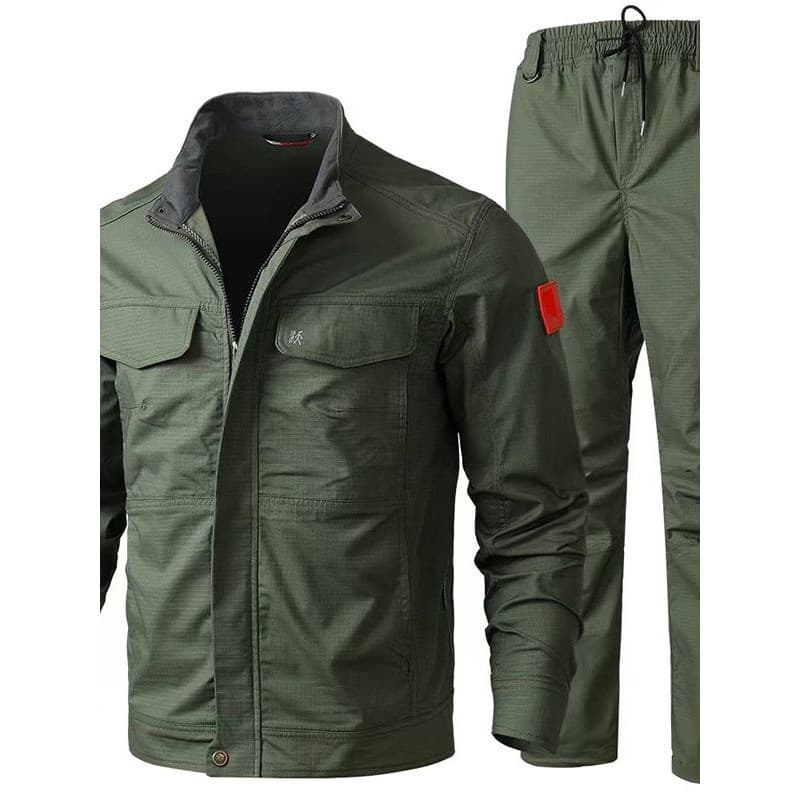 Uniforme de camuflagem ao ar livre terno masculino fã militar uniforme de treinamento primavera outono estiramento tecid