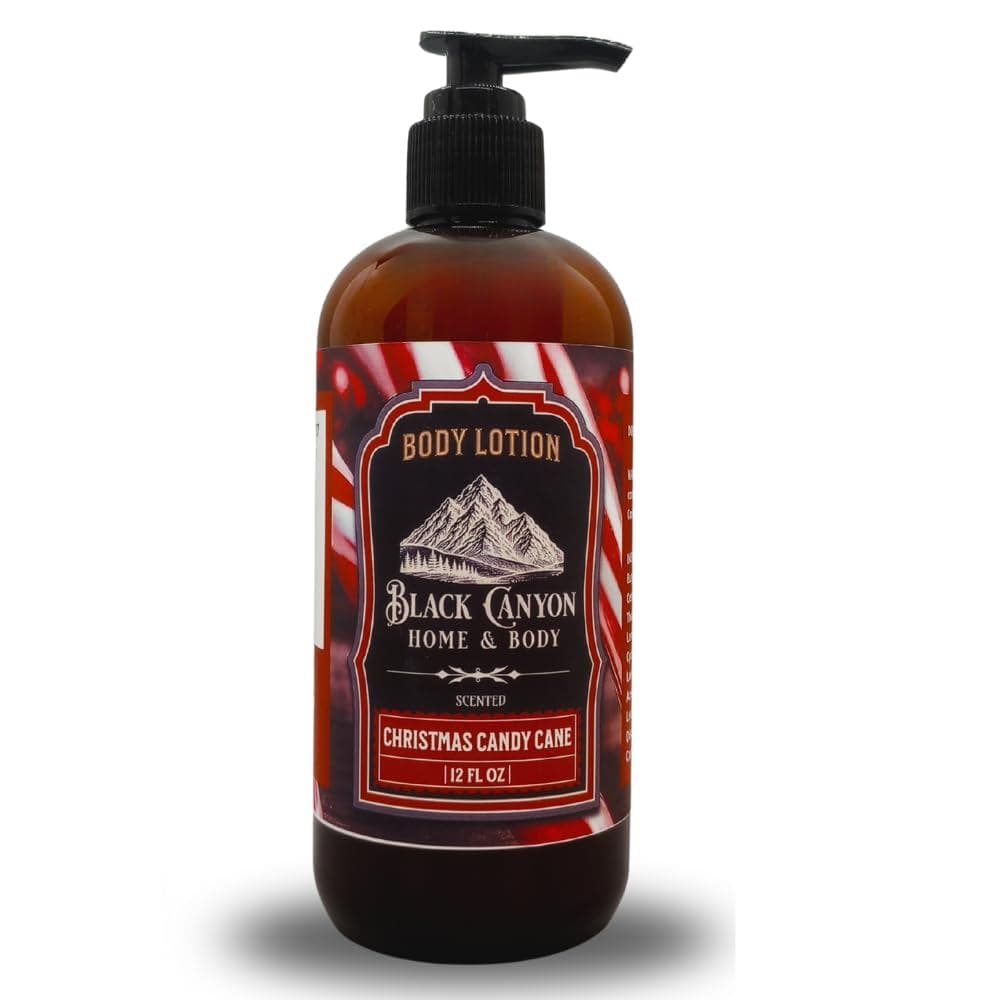 Loção Corporal Perfumada Black Canyon com Aroma de Bala de Natal, com Lanolina e Óleo de Jojoba, 12 Oz YV27