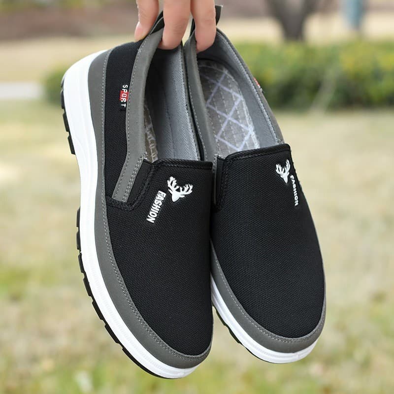 Sapatos de pano antigos de Pequim masculinos primavera outono respirável sapatos esportivos casuais antiderrapantes resi