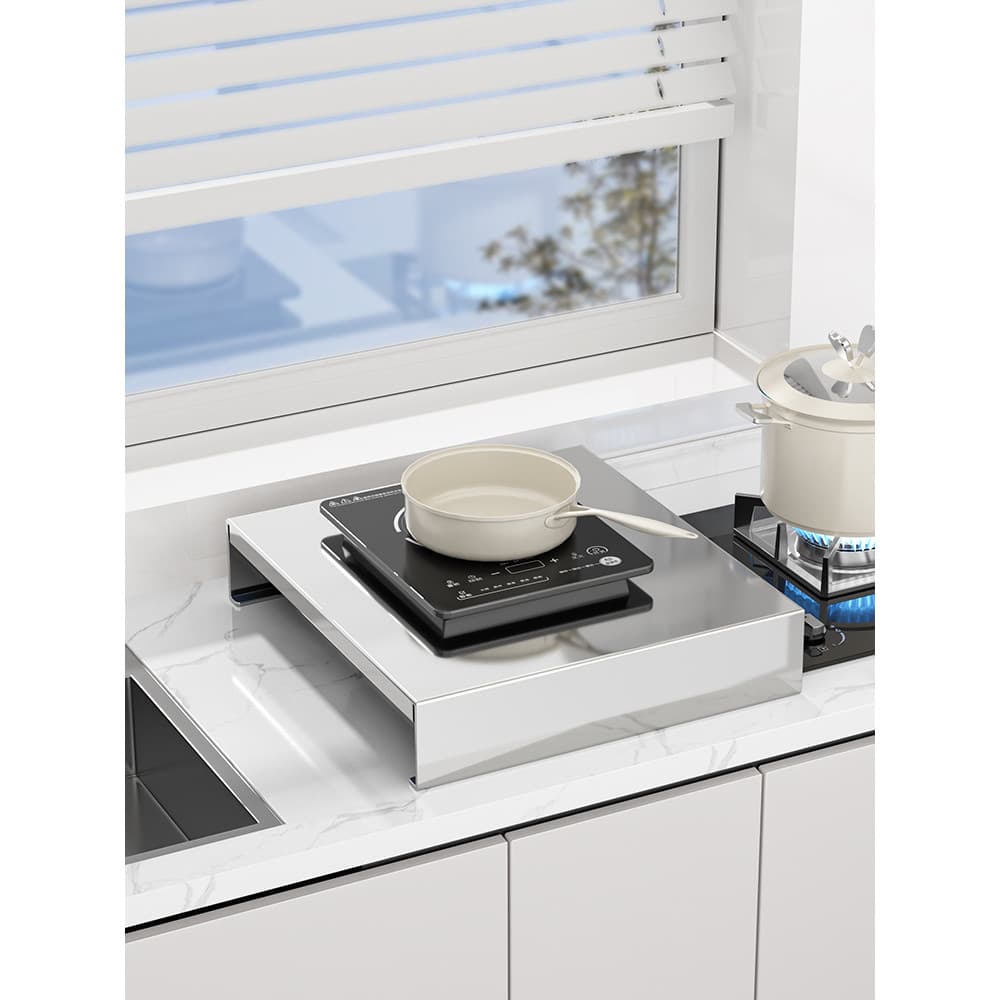 Aço inoxidável suporte de fogão a gás cozinha fogão a gás capa placa fogão indução rack bancada defletor fogão rack