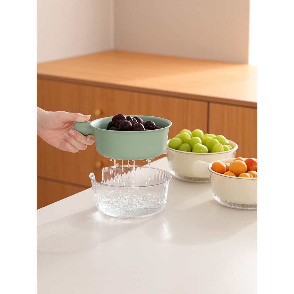 FaSoLa cesta de drenagem de frutas, novo estilo, pequena camada dupla, bacia de frutas, sala de estar, casa, limpeza de