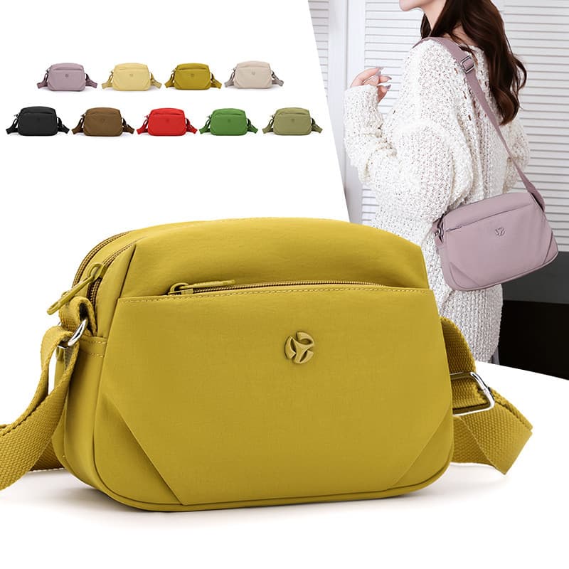 Senhoras saco do mensageiro leve multi-bolso Casual All-Match bolsa de ombro multi-camada saco de armazenamento simples