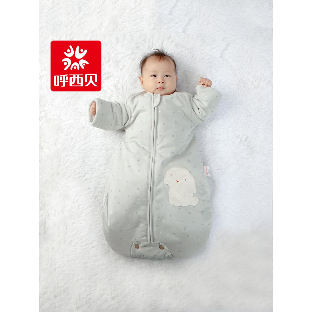 Husibe bebê recém-nascido saco de dormir outono inverno acolchoado engrossado vedação pé pão-estilo puro algodão Anti-po