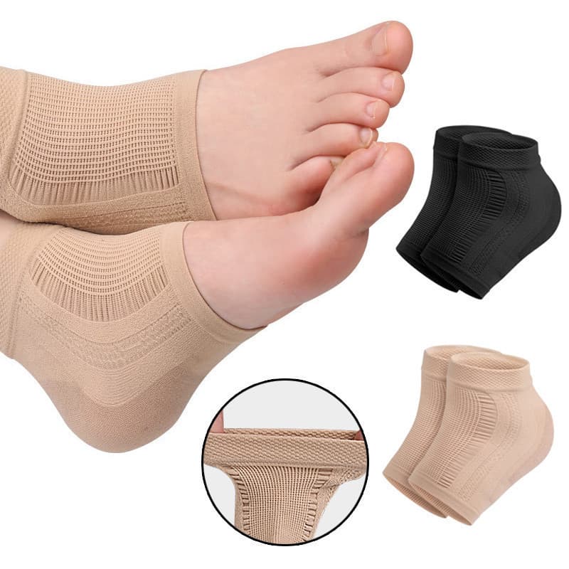 1 Par De Meias De Gel De Cor Sólida Cuidados Com Os Pés Protetor De Pele Dura Seca Prevenir Rachaduras No Calcanhar