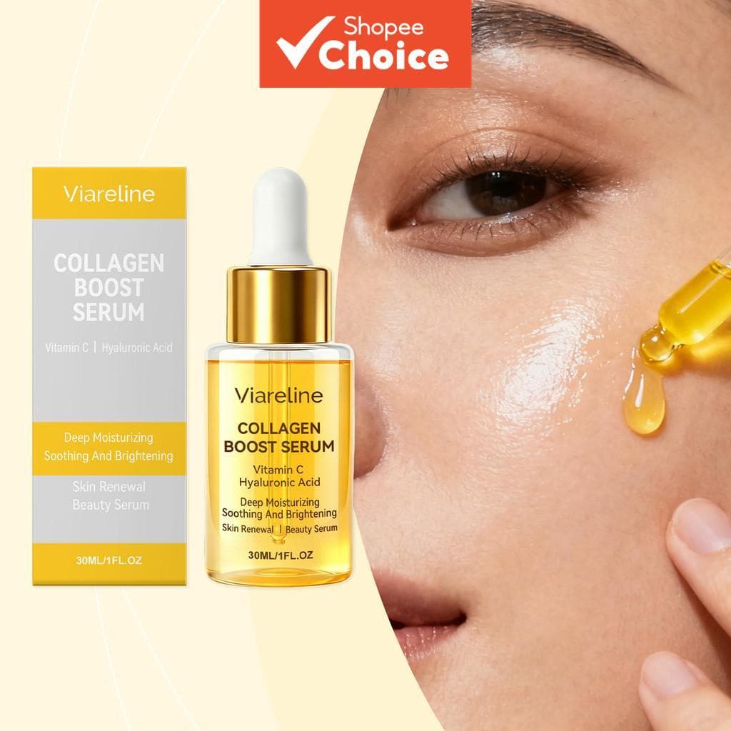 Soro Hidratante Profissional de Colágeno, Vitamina C e Ácido Hialurônico para Cuidados Diários com o Rosto 30 ml
